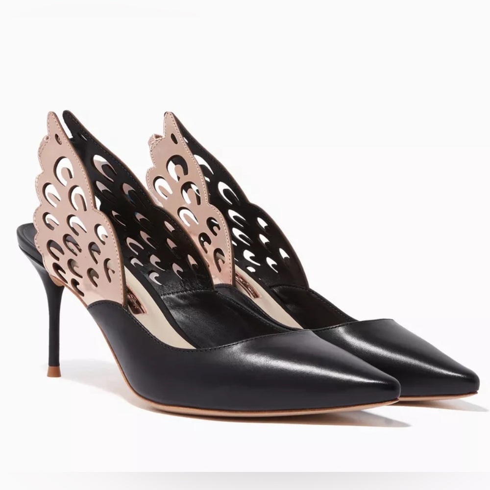 Sophia Webster Angelo Metallic And Smooth Leather Slingback Pumps